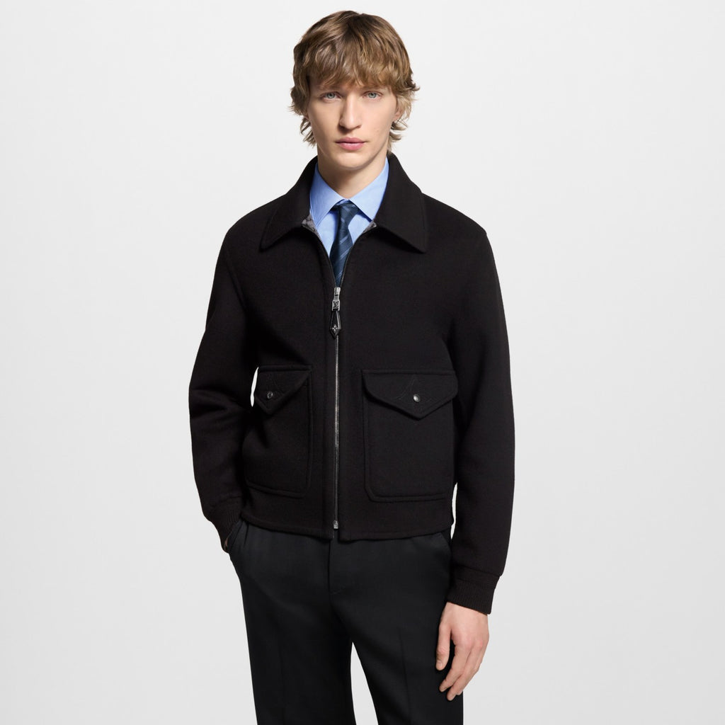 Louis Vuitton Men's Fall/Winter Fashion Casual Solid Color Lapel Zipper Double Faced Waist Tuck Wool Jacket #78932