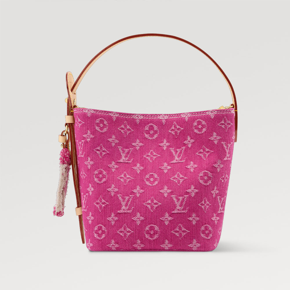 Louis Vuitton Women's Bucket Bag All In BB Burgundy Denim Cotton 2026 Spring New Arrival Light Luxury High-End Fashion Casual Bag M28107 #82886A