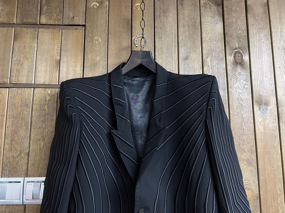 Rick Owens Men's Spring/Fall Fashion Classic V Neck Single Breasted Solid Color Long Suit Jacket #79334