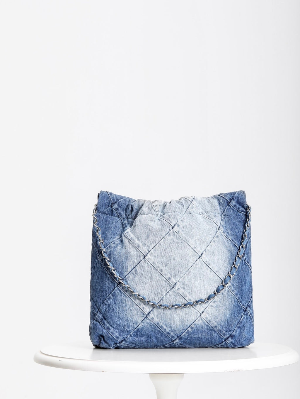 Chanel Women's Solid Colour Chain Shoulder Strap Denim Shoulder Tote Shopper Bags Bag #76858