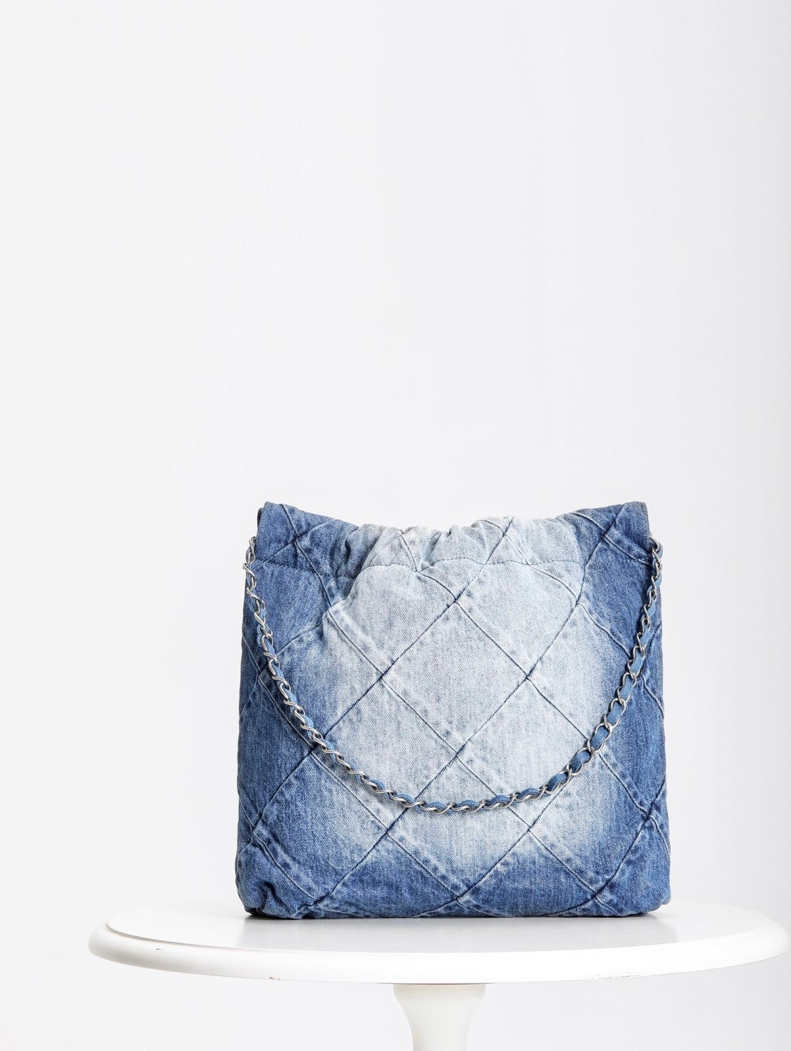Chanel Women's Solid Colour Chain Shoulder Strap Denim Shoulder Tote Shopper Bags Bag #76858