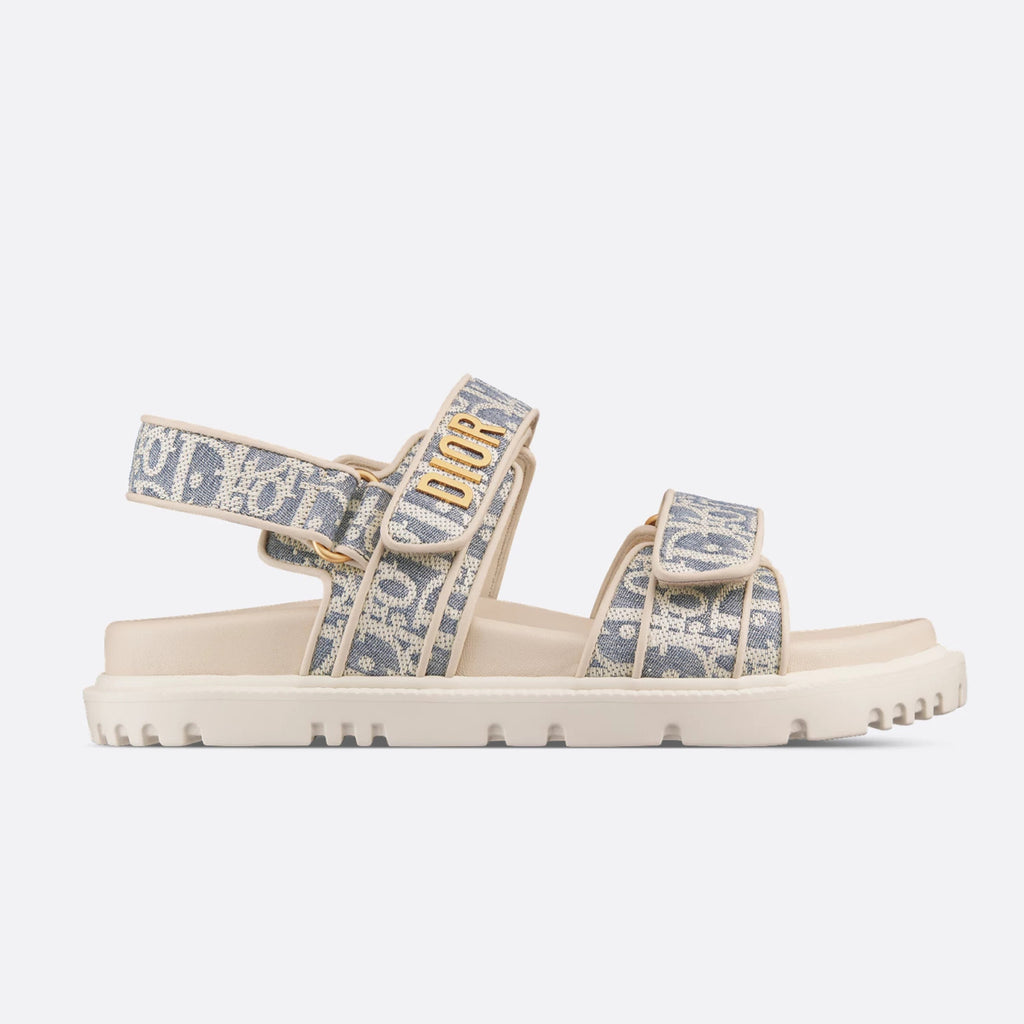 Dior Women's Summer Dioract Checkered Fabric Jacquard Round Head Velcro Solid Color Beach Sandals Casual Shoes #81261