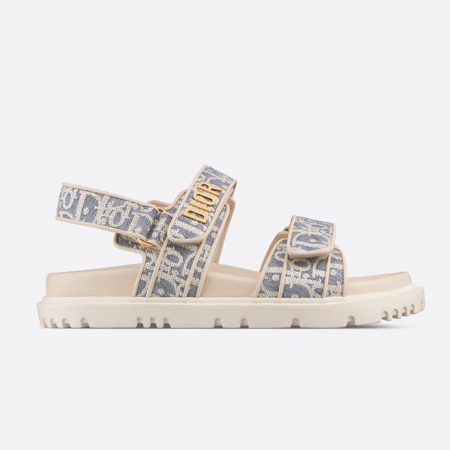 Dior Women's Summer Dioract Checkered Fabric Jacquard Round Head Velcro Solid Color Beach Sandals Casual Shoes #81261