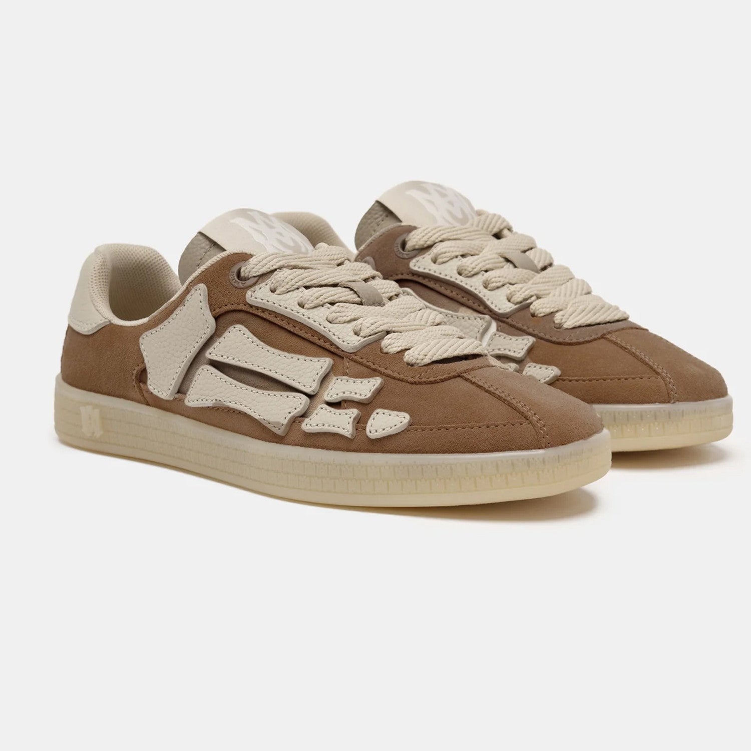 Amiri Pacific Bones Men's Women's High Street Suede Couple Sneakers Bone Woven Pattern Fashion Trend Casual Shoes #81611