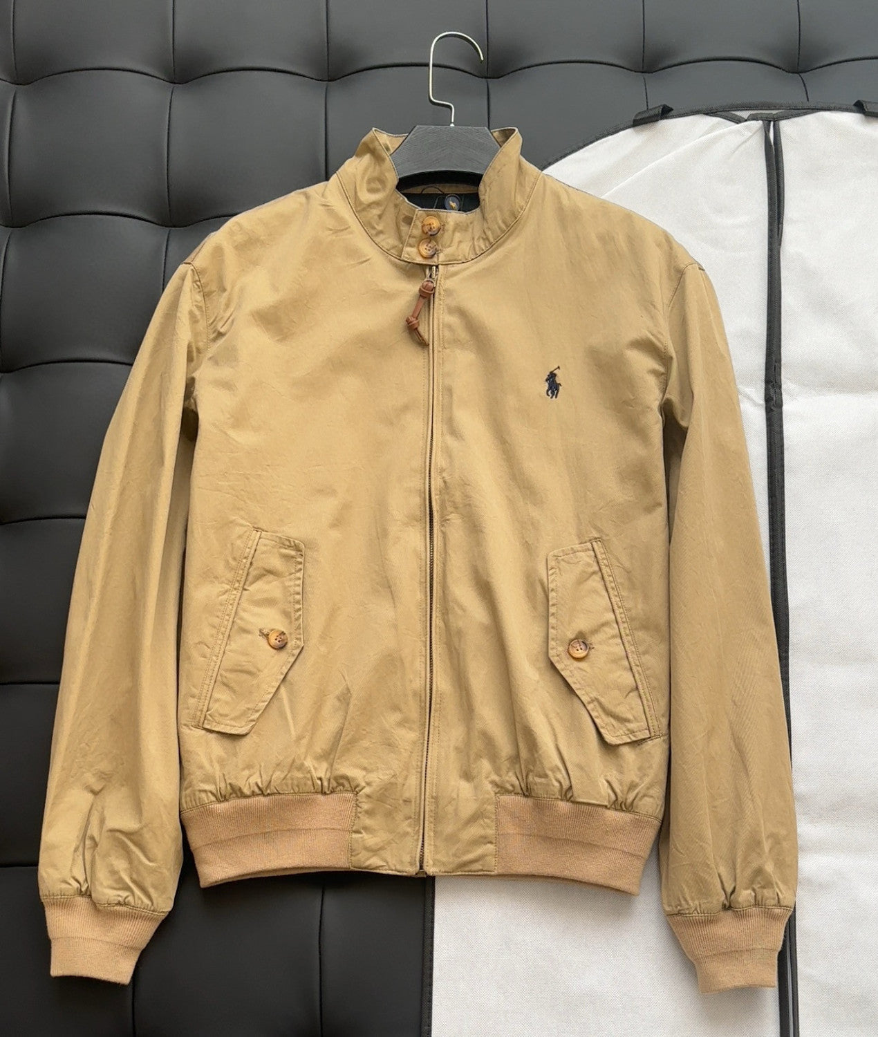 Ralph Lauren Men's Spring and Autumn Solid Color Standing Collar Zipper Long Sleeve Jacket #76254