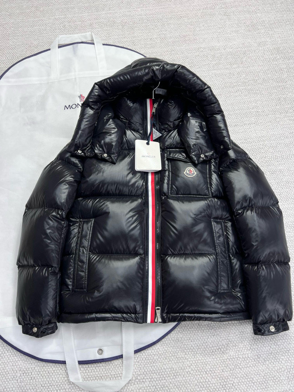 Moncler Men's Winter Standing Collar Hooded Zip Puffer Down Jacket Coat #97559