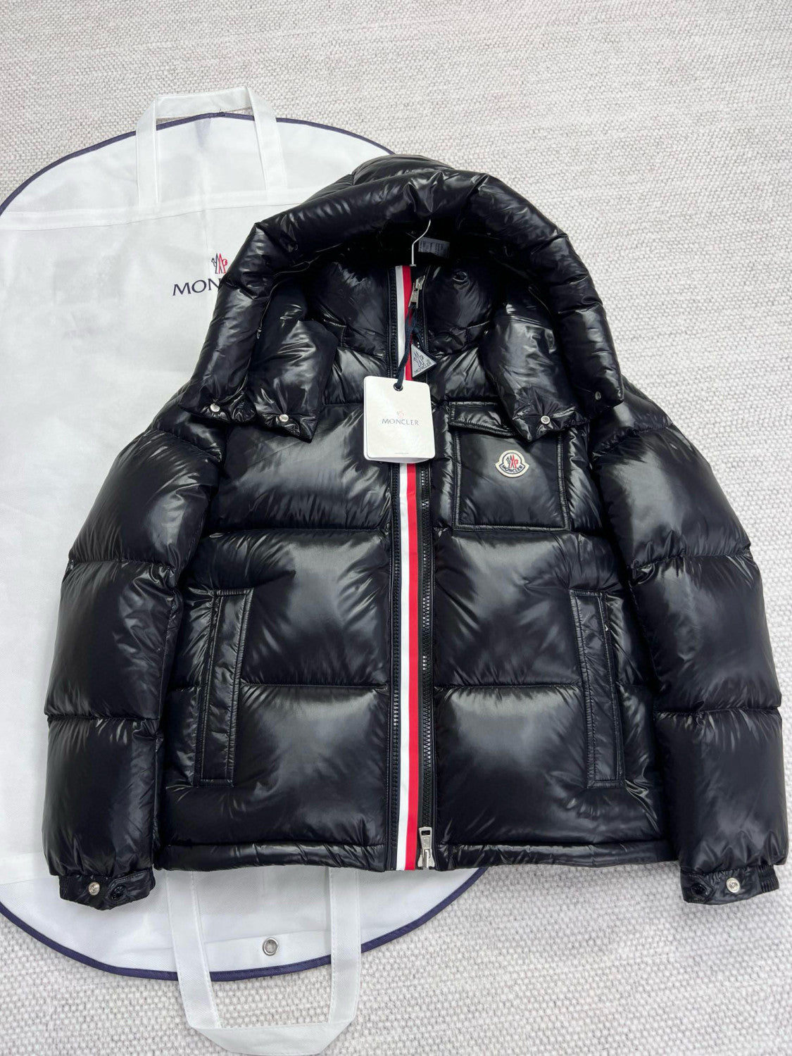 Moncler Men's Winter Standing Collar Hooded Zip Puffer Down Jacket Coat #97559