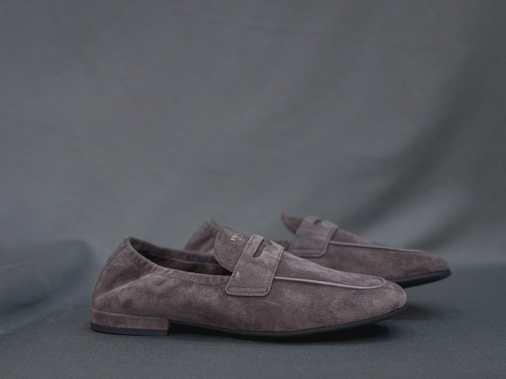 Prada Women's Spring/fall Fashion Casual Leather Round Toe Slip On Loafers Casual Shoes #78369