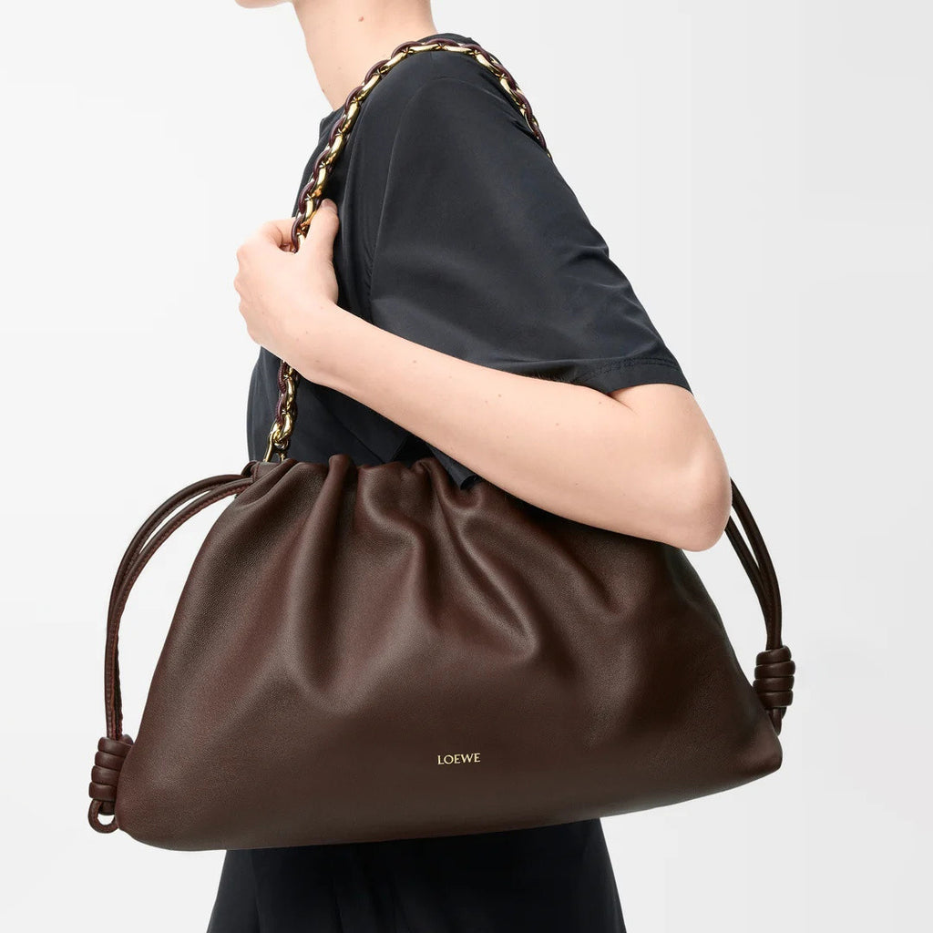 Loewe Flamenco Purse Women's Fashion Classic Solid Color Soft Napa Lambskin Leather Pleated Design Brand Logo Magnetic Buckle Closure Crossbody Bag Shoulder Bag Handbag Bags A411FPDX01-6579 #78346