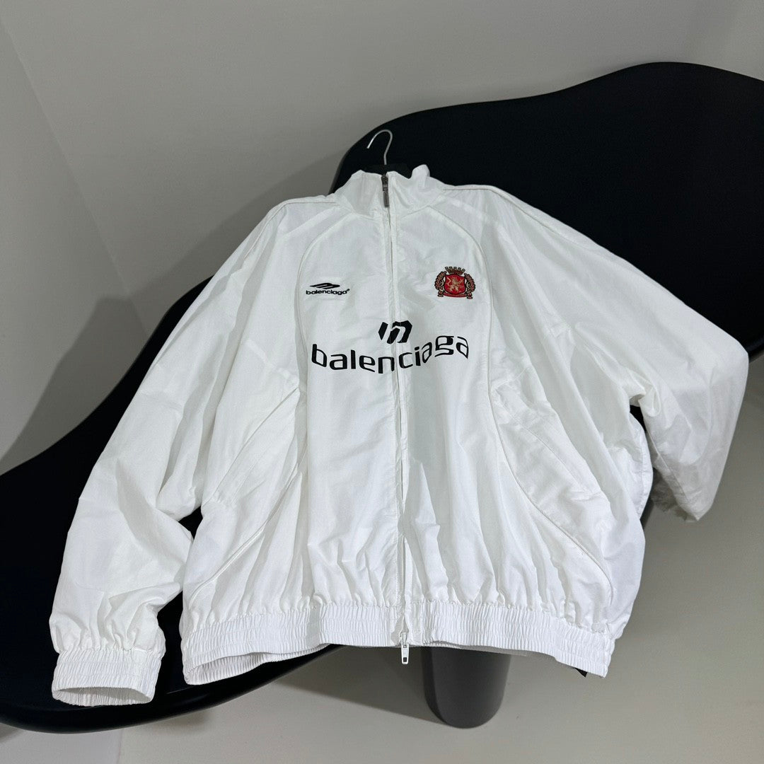 Balenciaga Paris Soccer Tracksuit Men's Spring/Autumn Solid Color Tech Poplin Zipper Long Sleeve Jacket Casual Drawstring Pants Set Suit #77747