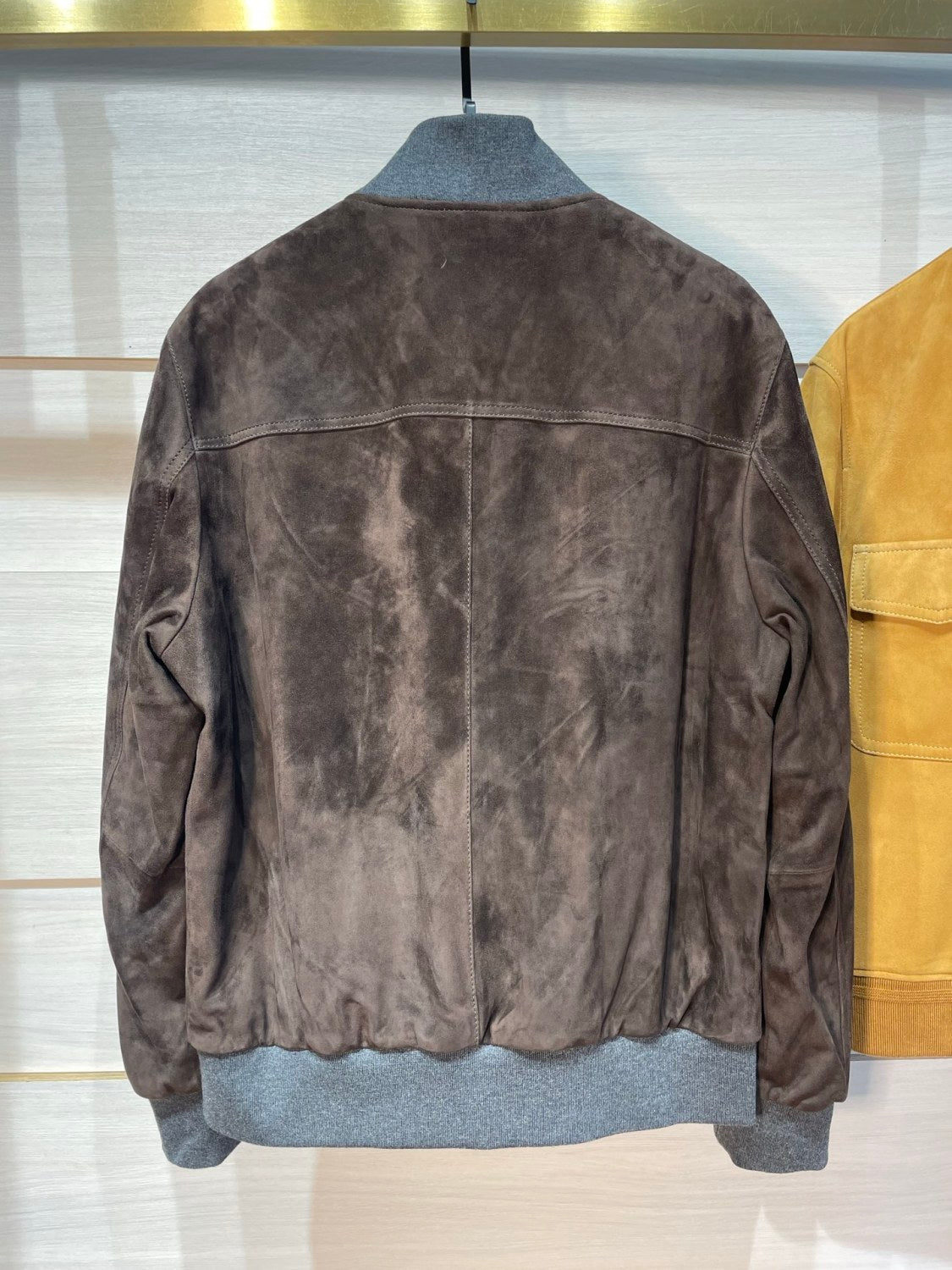 Brioni Men's Fall/Winter Fashion Casual Crew Neck Zipper Color Blocked Suede Jacket #79134