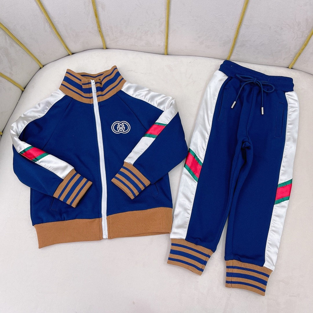 Gucci Kid's Cotton Zip Jacket Jogger Pants Set #39663