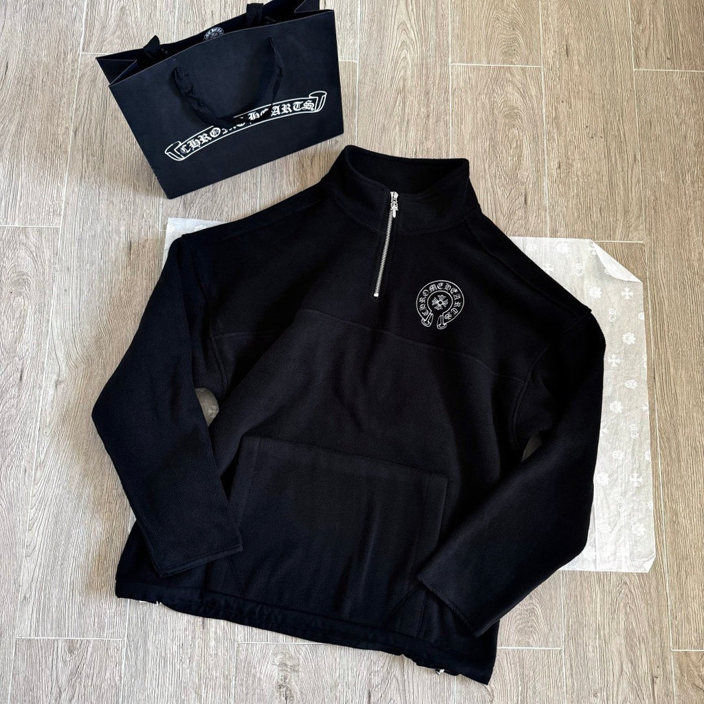 Chrome Hearts Polar Fleece Zipper Stand Collar Sweatshirt #335654