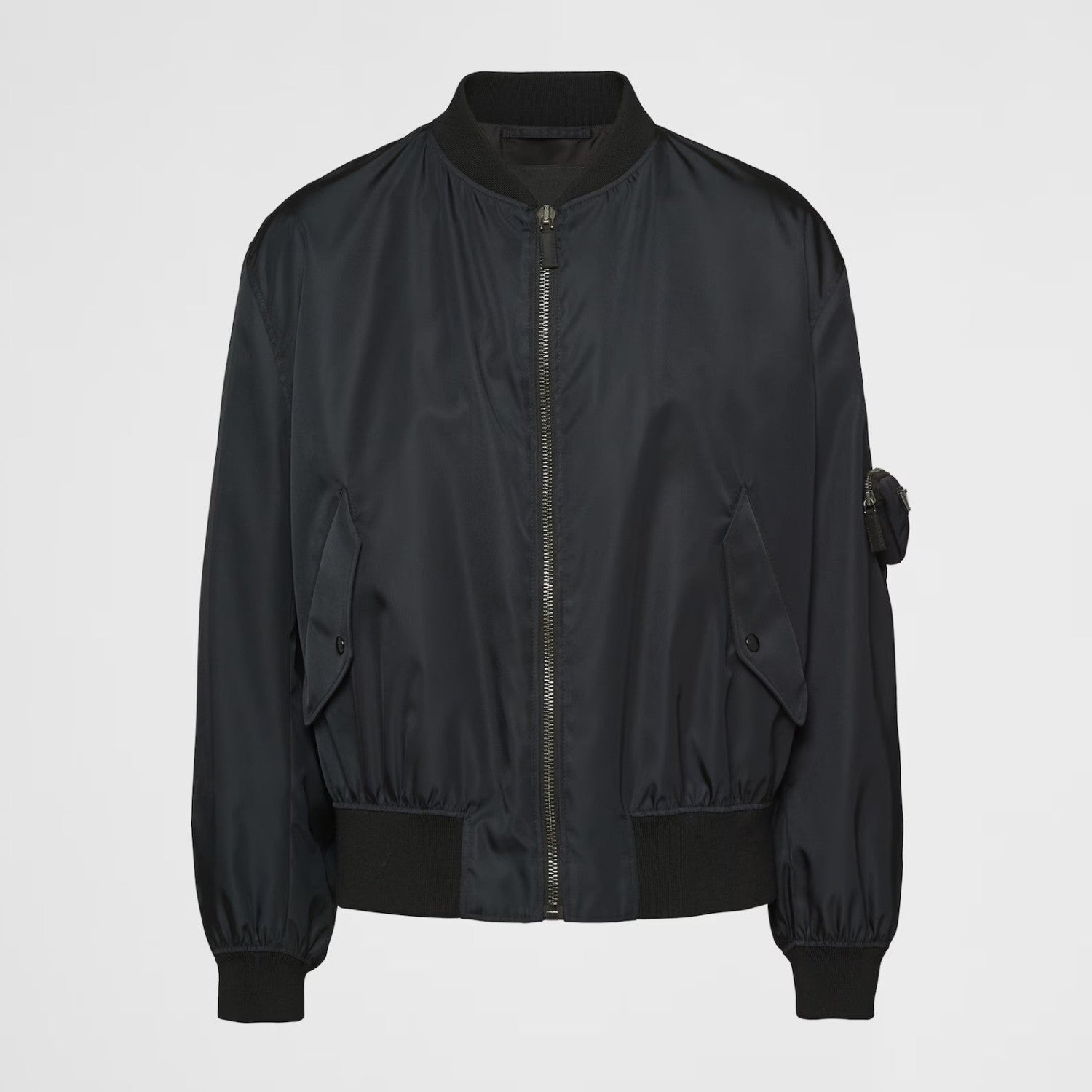 Prada Men And Women With The Same Paragraph Spring And Fall Nylon Material Collar Zipper Baseball Jacket #98496