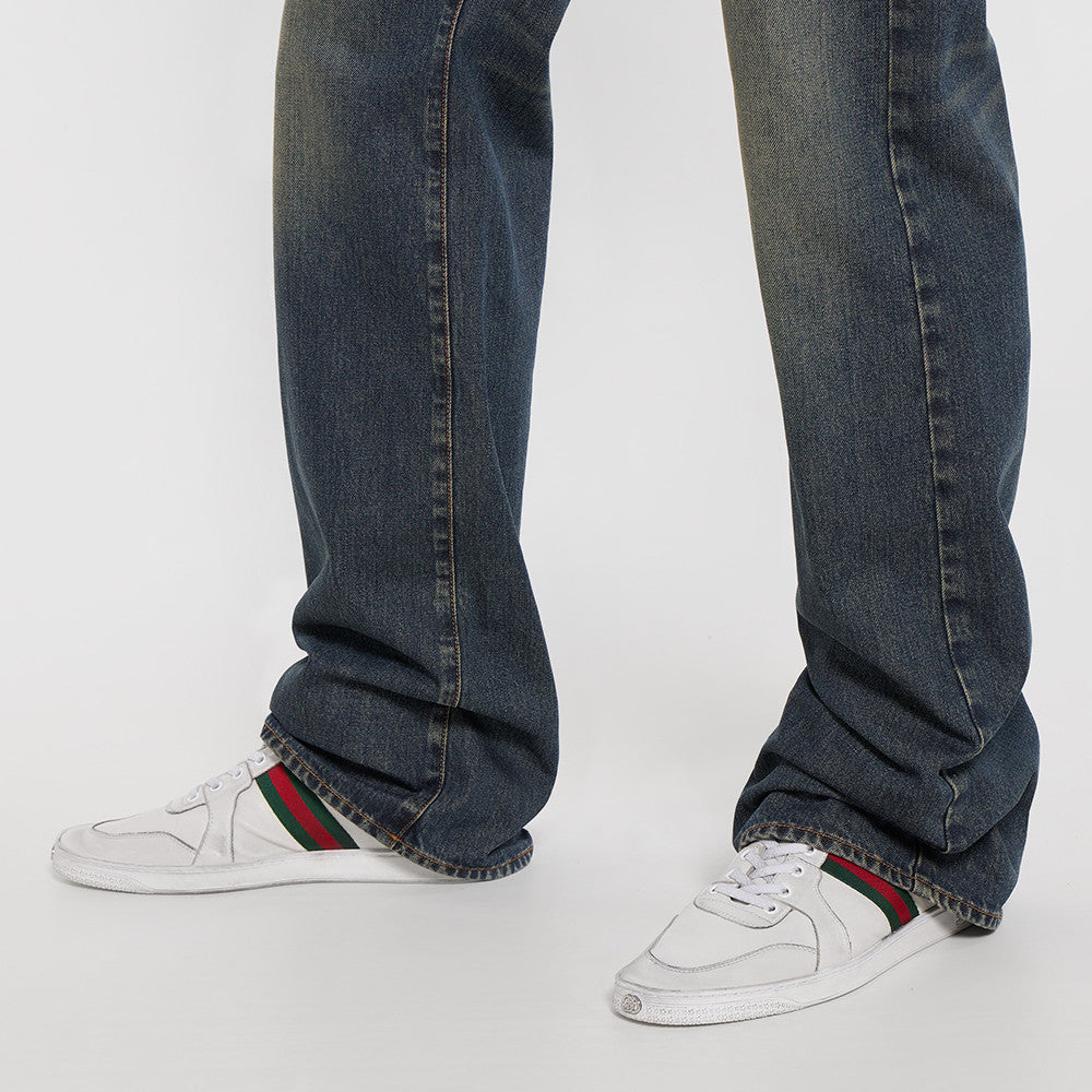Gucci Men's Stretch High-top Sneaker in White Leather #337175