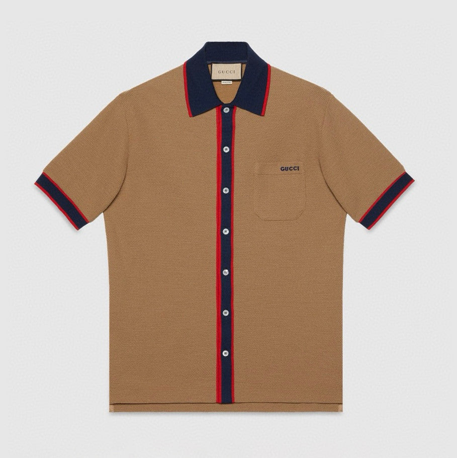 Gucci Men's Summer Decorated Interlocking Double G Label Stretch Cotton Polo Shirt Short Sleeve T-Shirt #99859