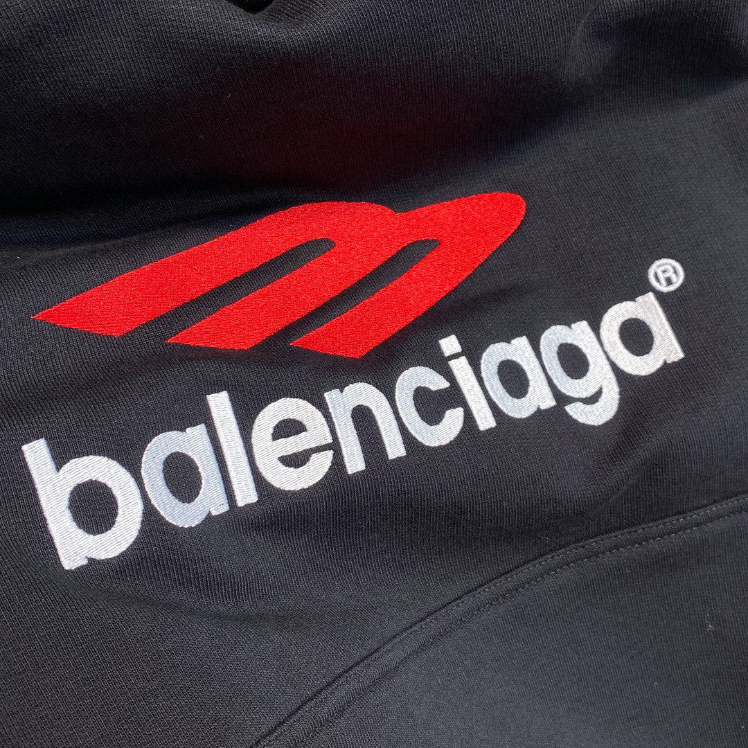Balenciaga Knitted Cotton Hooded Sweatshirt Black #95156