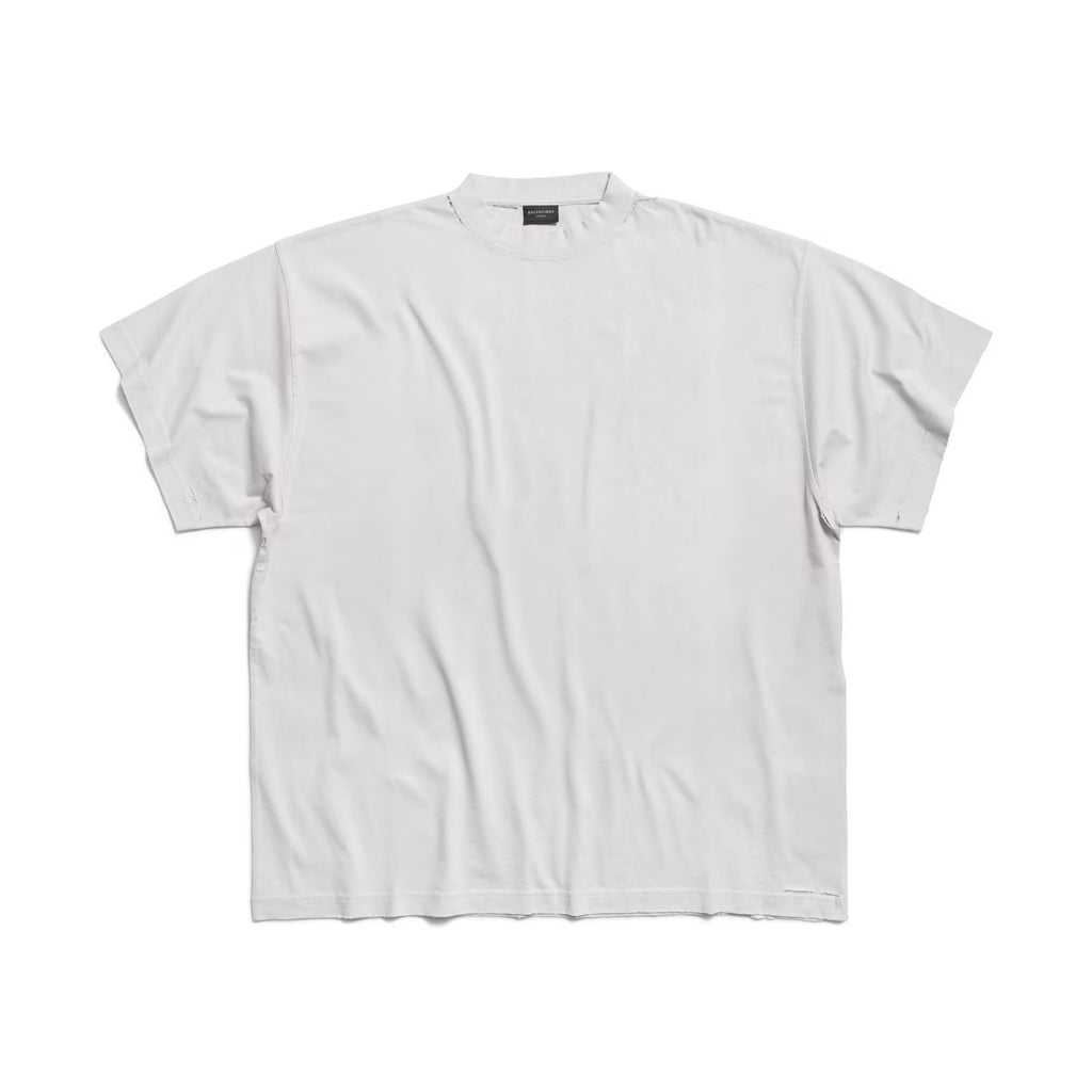 Balenciaga Men's Summer Solid Color Tape Letter Print Round Neck Cotton Short Sleeve T-Shirt #77438