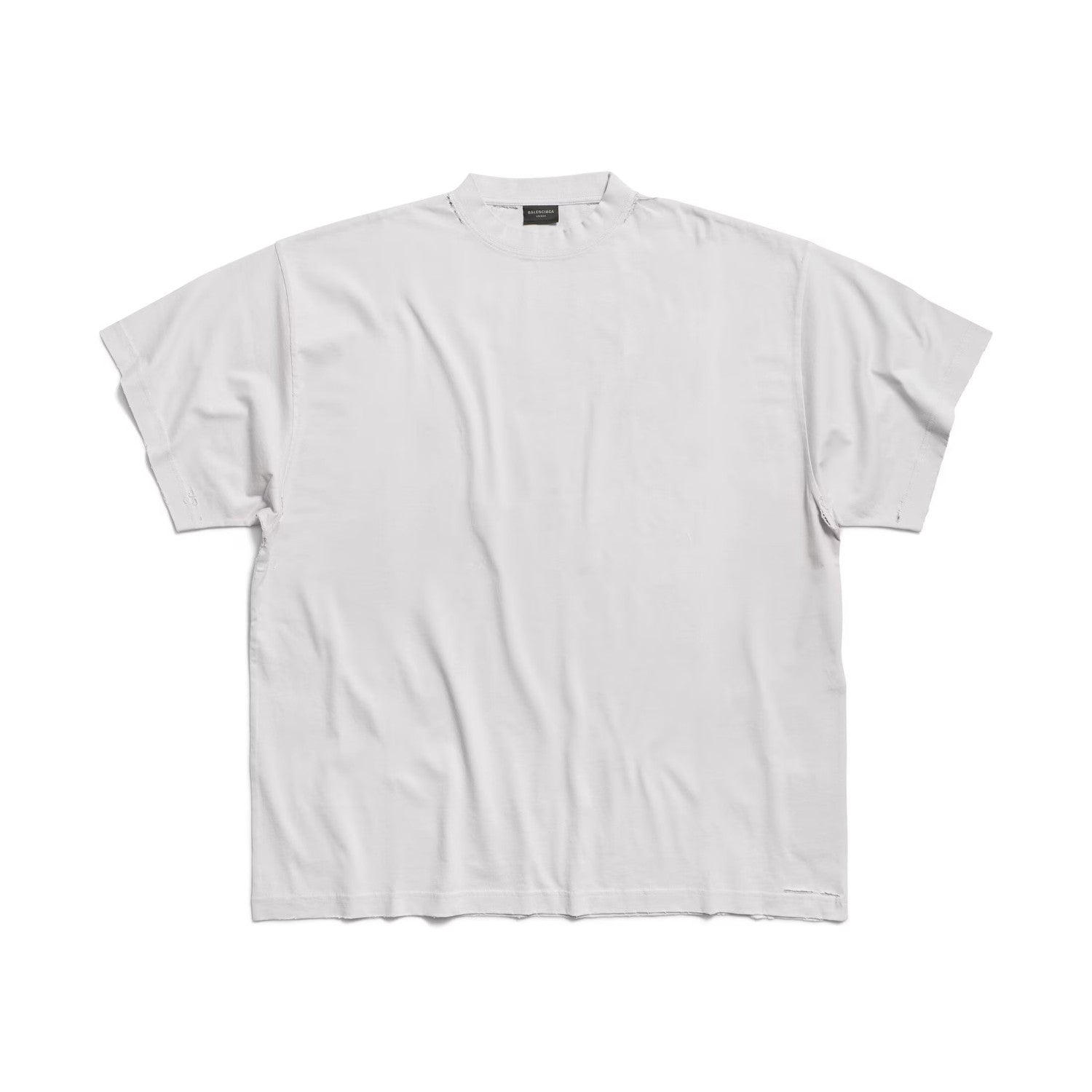 Balenciaga Men's Summer Solid Color Tape Letter Print Round Neck Cotton Short Sleeve T-Shirt #77438