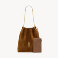 SAINT LAURENT JAMIE POCHON Women's Solid Colour Suede Leather Metal Chain Tote Shoulder Bag Bags #76824