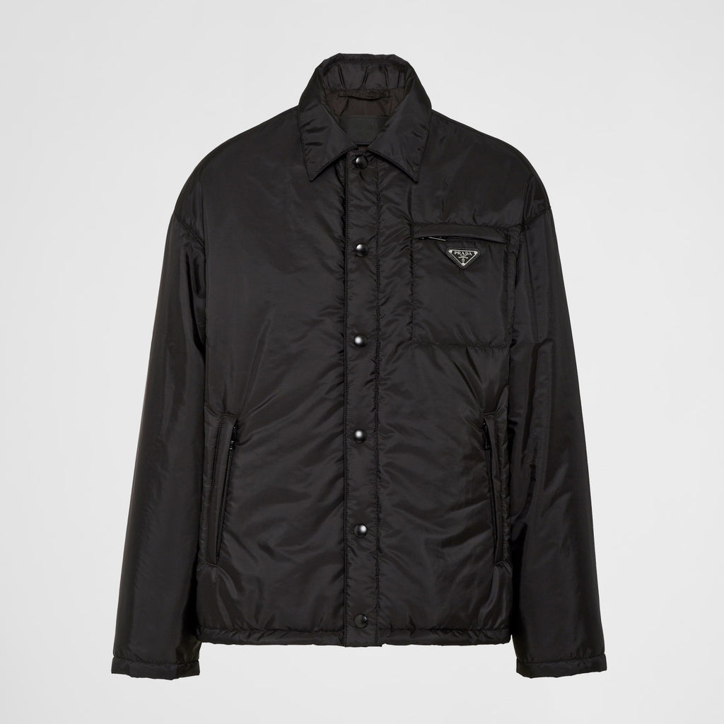 Prada Men's Autumn and Winter Solid Color Single Breasted Nylon Cotton Jacket Long Sleeve Jacket #73912