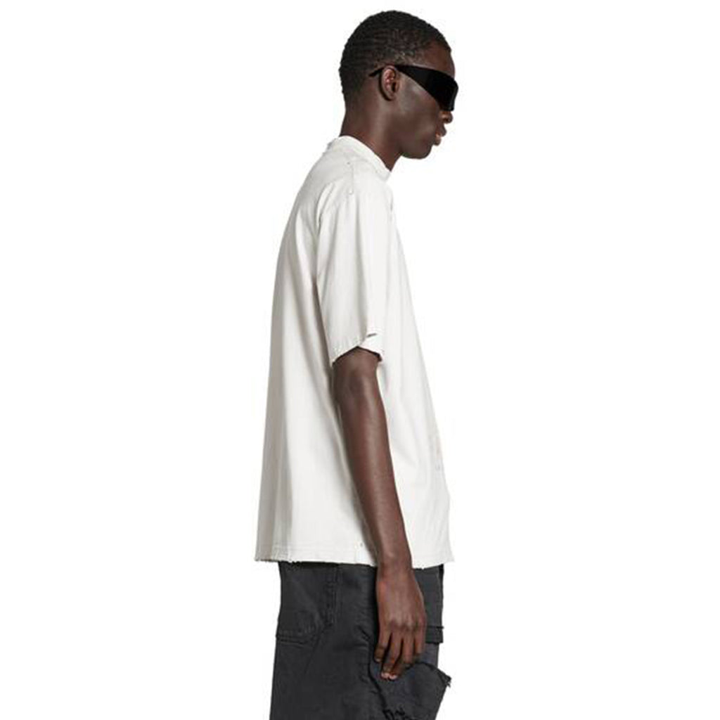 Balenciaga Men's Spring/summer Statue Of Liberty Solid Color Retro Loose Casual Plain Knitted Large Silhouette Short Sleeved T-shirt Ngvp #8352