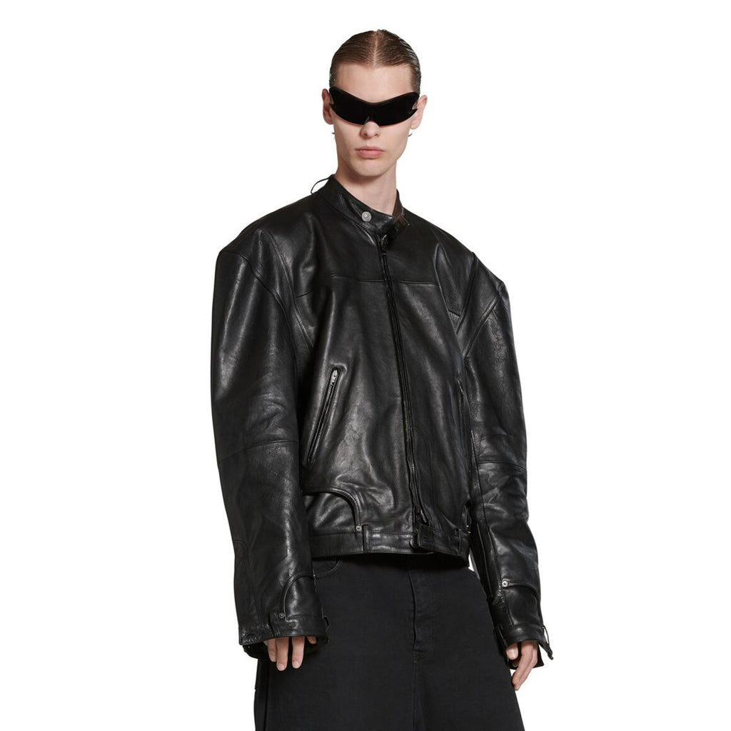 Balenciaga Deconstructed Zip-Up Jacket In Black Ngvp #6682