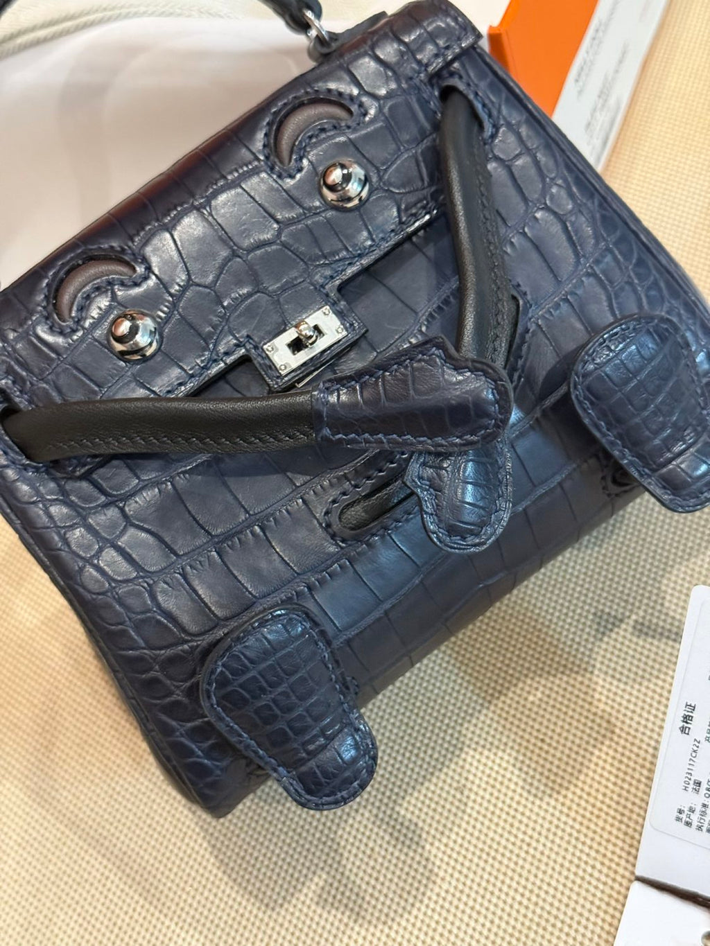 Hermes Kelly Doll Kraft Paper 2H Millennium Doll Top-grain Genuine Imported Alligator Leather Shoulder Crossbody Bag Bags For Other Colours Please Contact Customer Service #195072