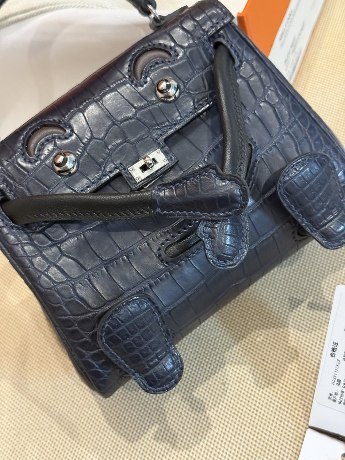 Hermes Kelly Doll Kraft Paper 2H Millennium Doll Top-grain Genuine Imported Alligator Leather Shoulder Crossbody Bag Bags For Other Colours Please Contact Customer Service #195072
