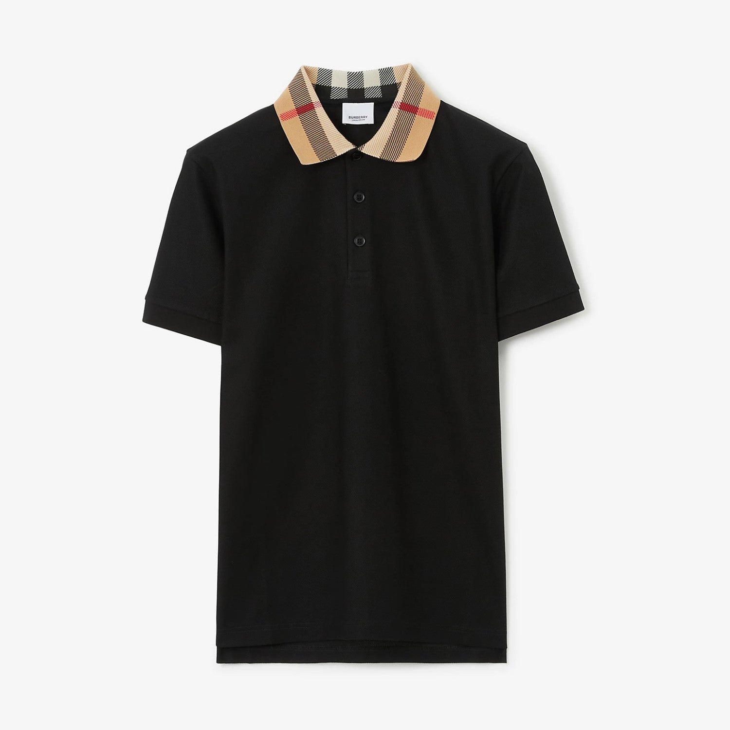 Burberry Men's Summer Check Printed Polo Neck Solid Color Casual Short Sleeve T-Shirt #75622