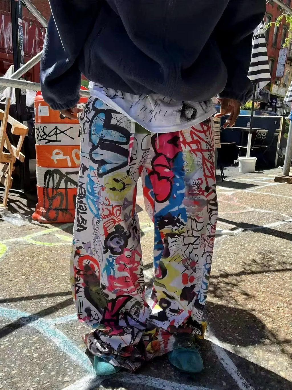 Vetements Men's Spring And Summer Digital Print Graffiti Wide-leg Pants Beenslackin The Same Opium Yvl Style High Street Trend Casual Pants Ngvp #2445