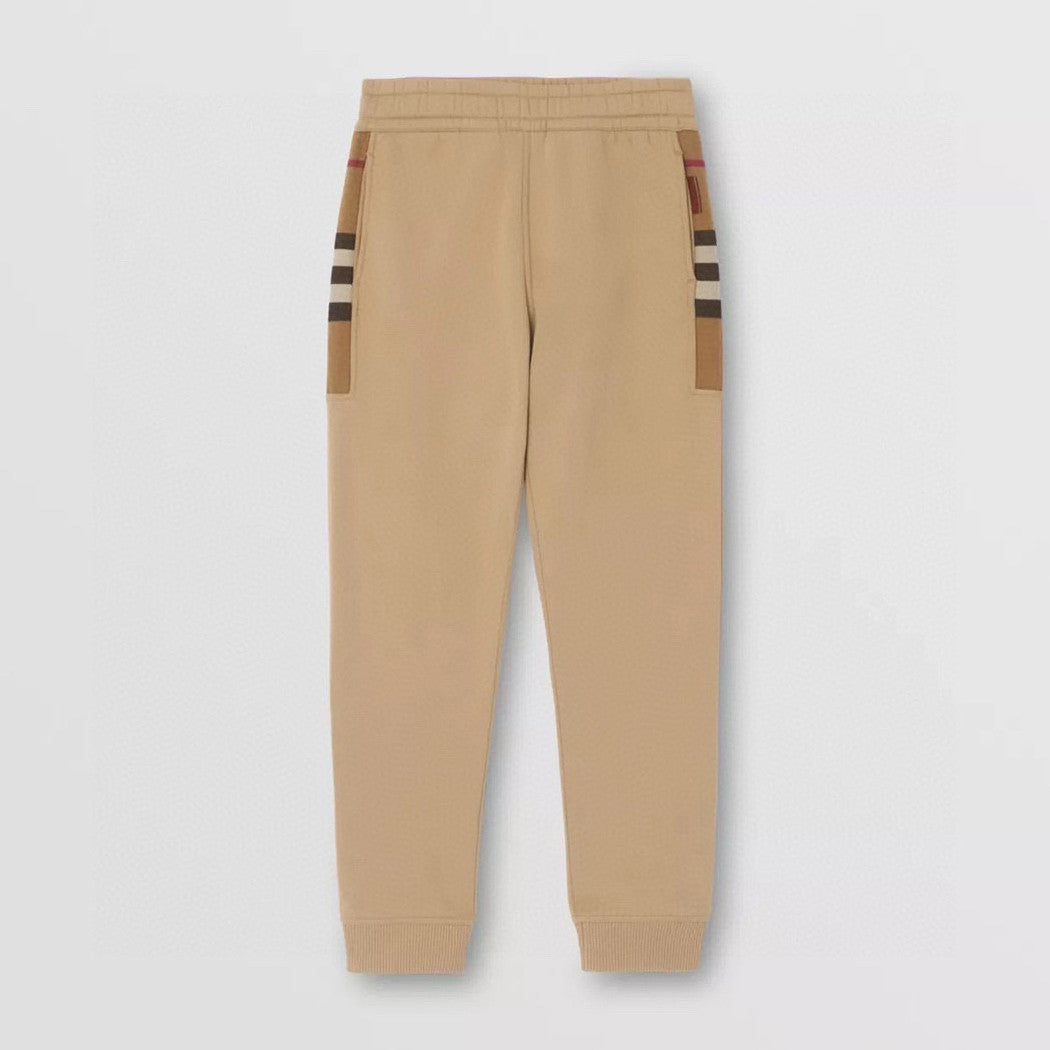Burberry Men's Spring & Fall Side Check Crop Cotton Drawstring Knit Sweatpants Pants #72529