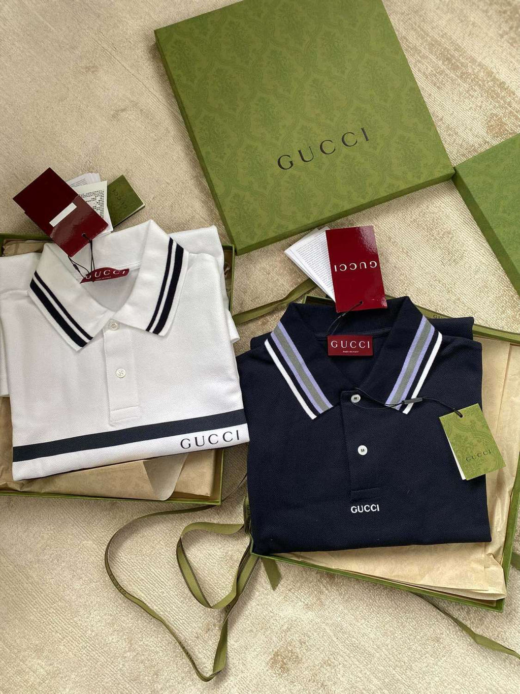 Gucci Men's Summer Letter Stripe Casual Short Sleeve Polo Shirt T-shirt #99599