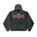 Balenciaga Men Women Spring Autumn High Street Letter Print Black Cotton Faded Loose Long Sleeve Hooded Sweatshirt Ngvp #9345