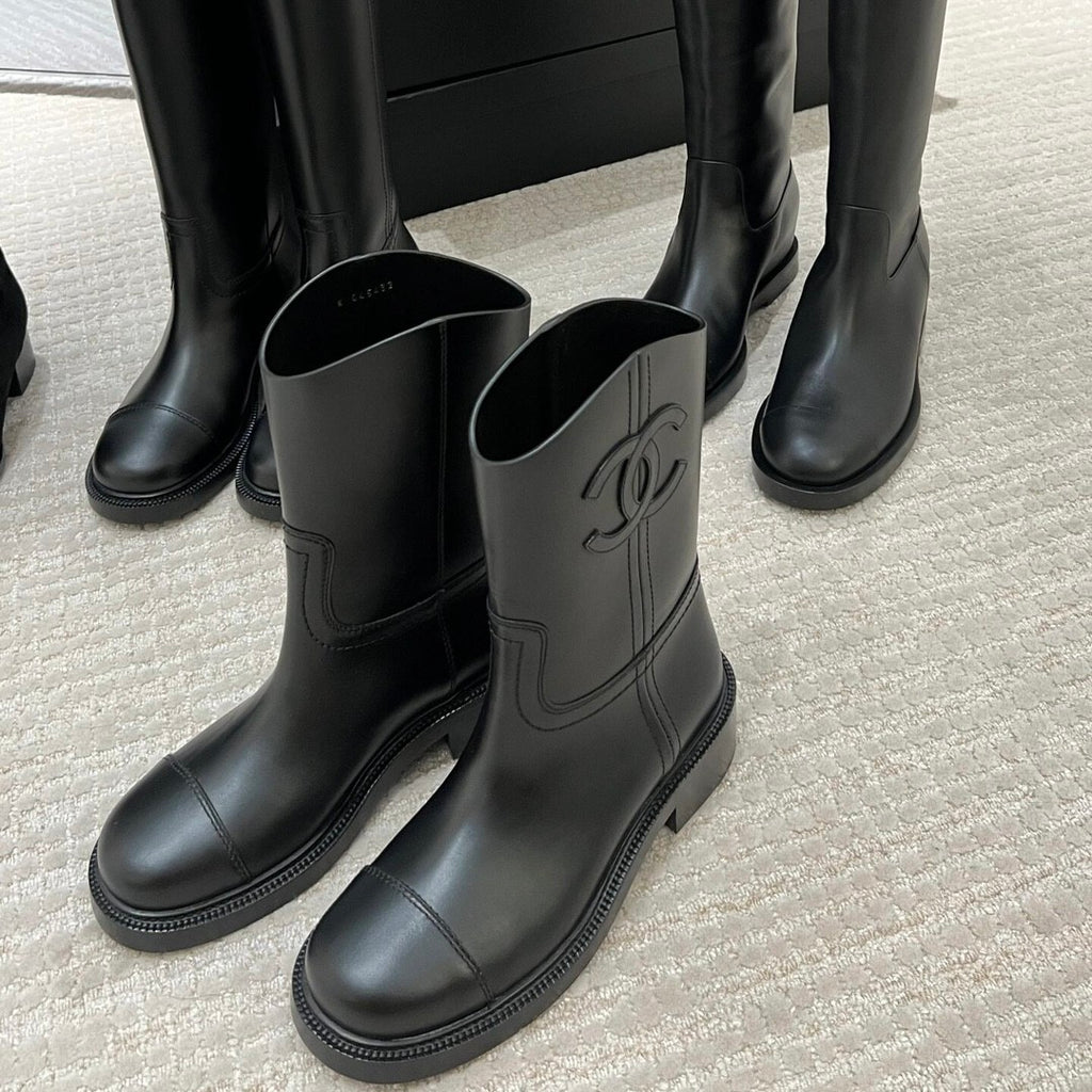 Chanel Women's Autumn/winter Fashion Casual Solid Color Round Toe Short Boots Shoes #78372