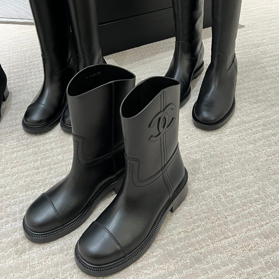 Chanel Women's Autumn/winter Fashion Casual Solid Color Round Toe Short Boots Shoes #78372