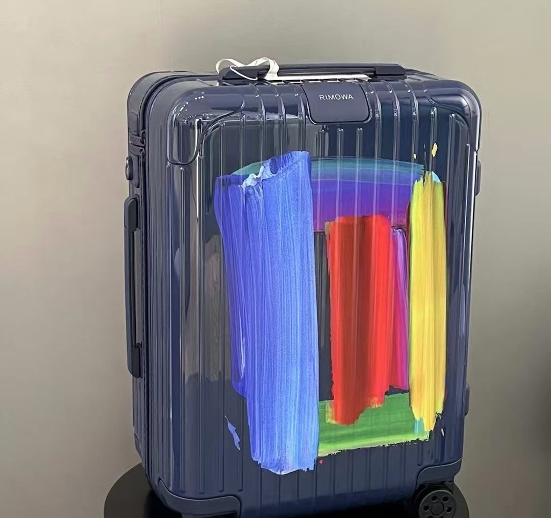 Rimowa Essential's Threshold Boarding Suitcase Limited Edition Artistic Color-block Printed Trolley Travel Suitcase Box Luggage #195325
