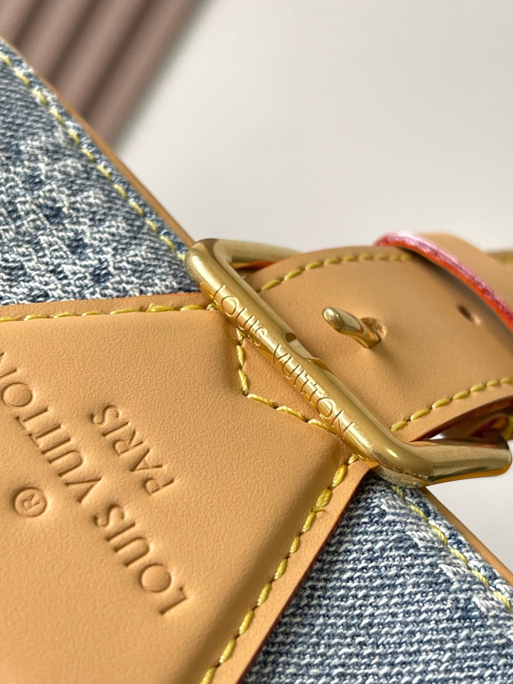 Louis Vuitton Montsouris Men's Solid Vintage Magnetic Buckle Closure Coated Canvas Denim Shoulder Crossbody Bag Bags #76845