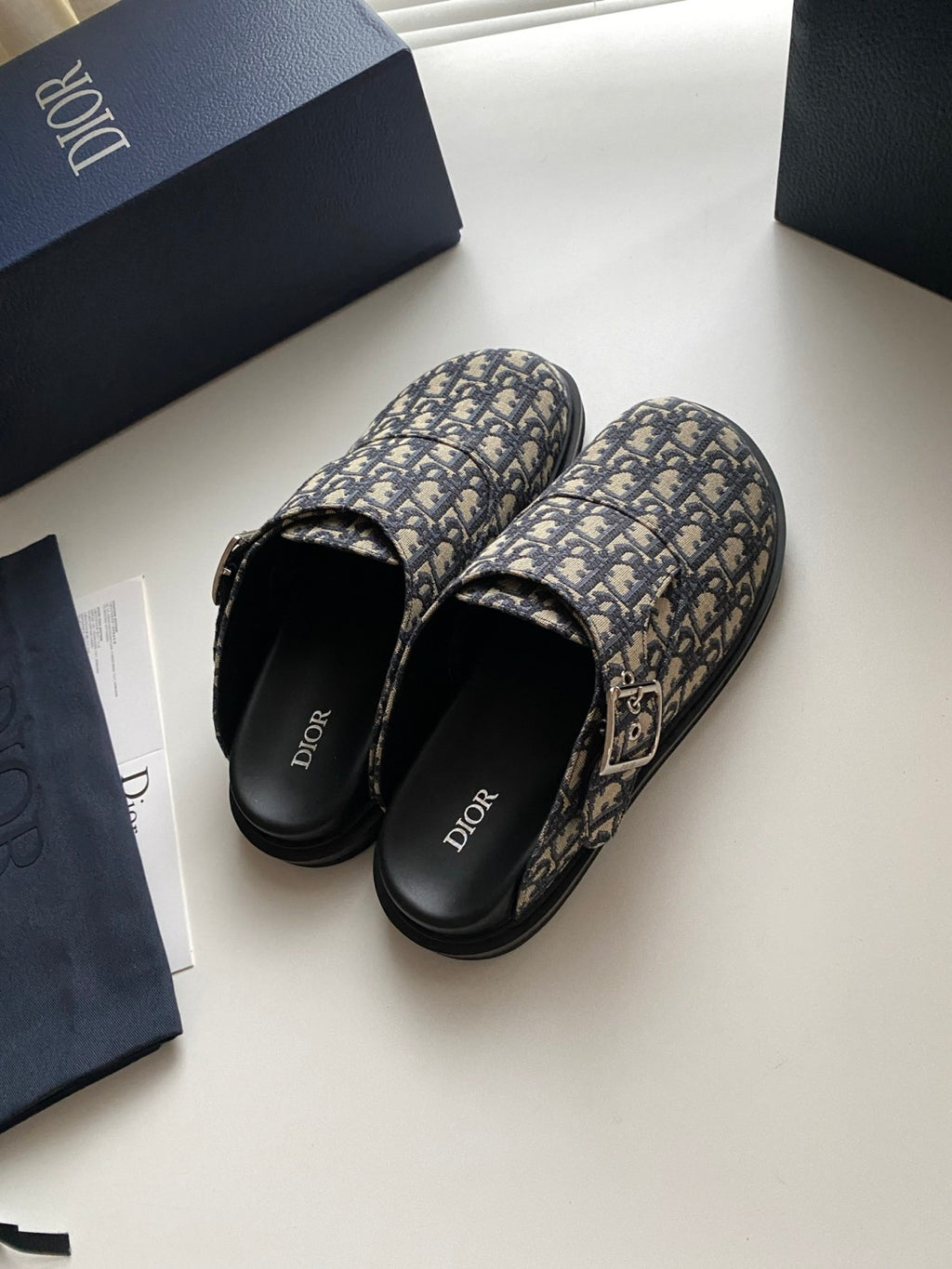 Dior Aqua Men's Summer Solid Color Letter Print Buckle Design Mule Shoes Sandals #77185