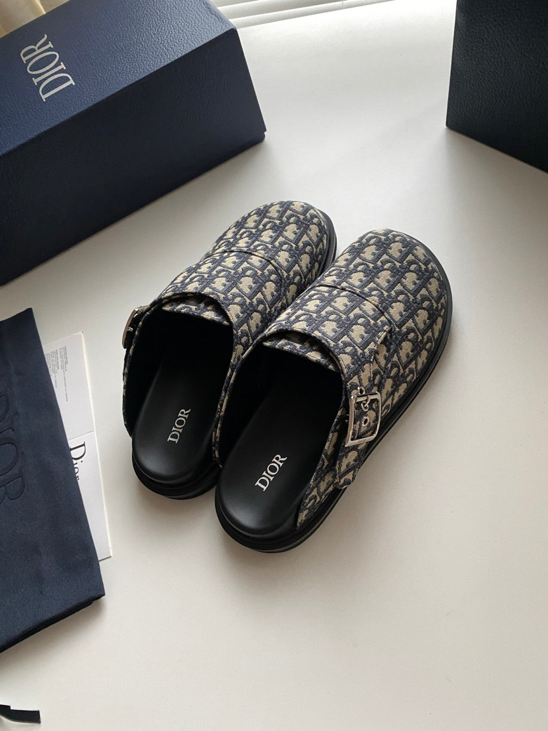 Dior Aqua Men's Summer Solid Color Letter Print Buckle Design Mule Shoes Sandals #77185