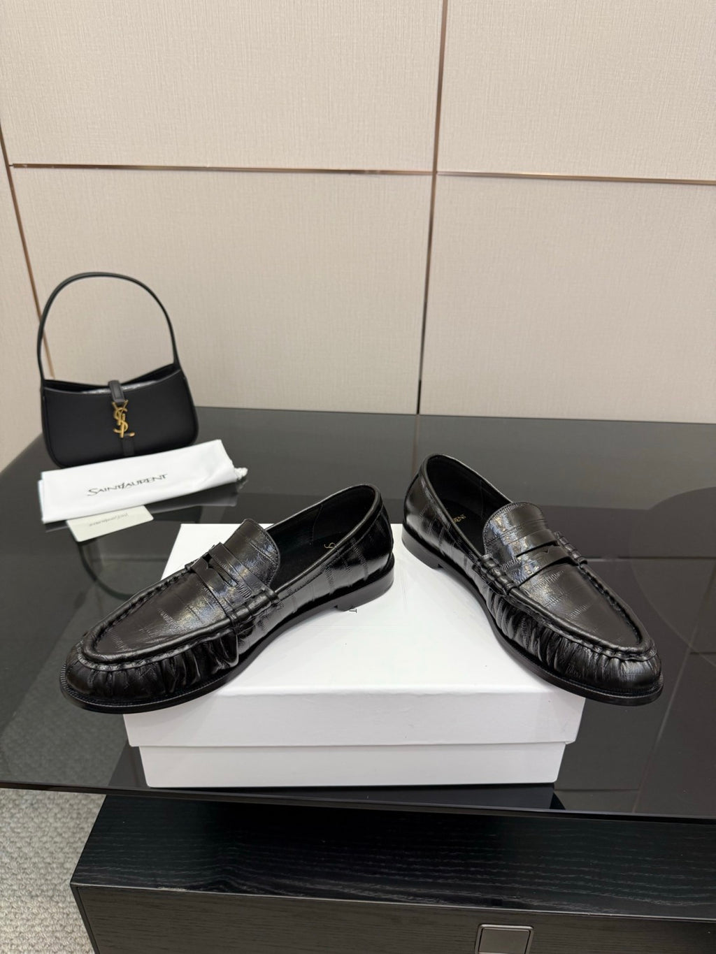 Saint Laurent Women's Autumn/Winter Fashion Casual Sheepskin Suede Round Toe Slip On Flat Loafers Casual Shoes #78376