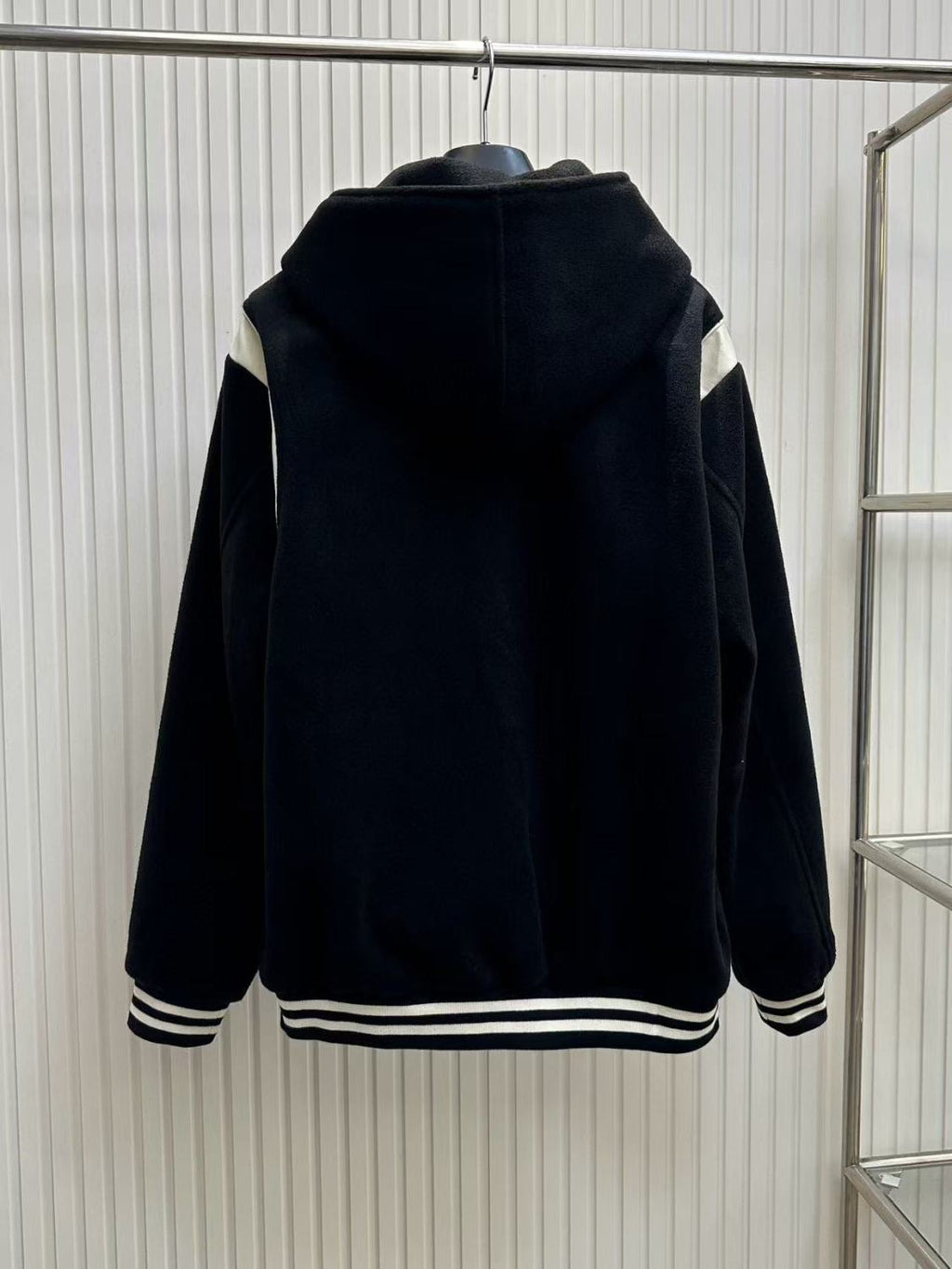 Celine Men's Spring And Autumn Colour Blocking Casual Single-breasted Jacket Logo Wool Blend Hooded Baseball Coat Jacket #71844