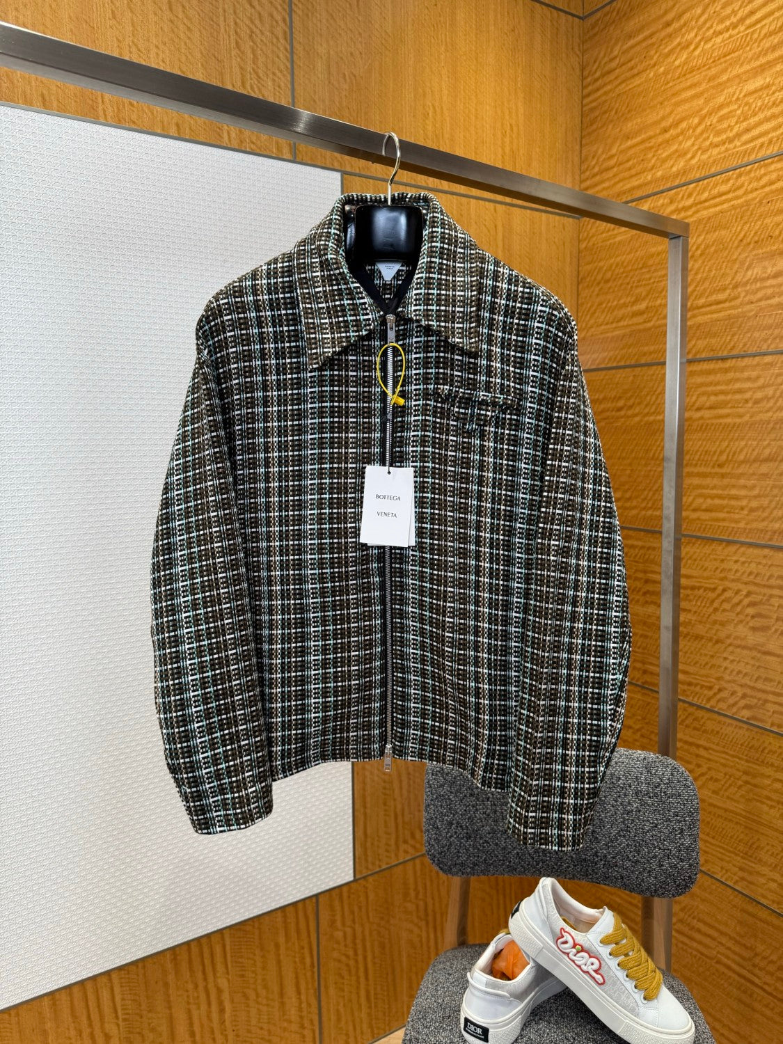 Bottega Veneta Men's Autumn And Winter Fashion Chunky Woven Multi-color Weaving Zipper Drop Shoulder Jacket Coat Lapel Casual Long Sleeve Jacket Ngvp #2474