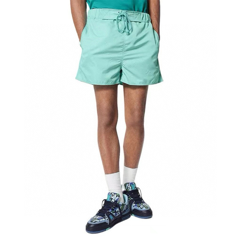 Louis Vuitton Men's Summer Solid Colour Logo Print Lace Up Beach Casual Shorts Pants #99473