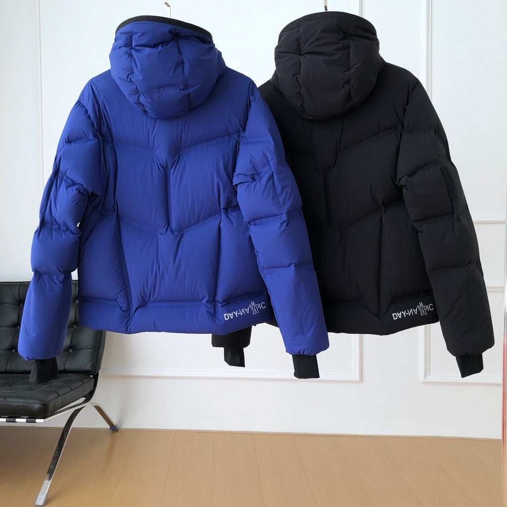 Moncler Men's Autumn and Winter Solid Color Zipper Hooded Long Sleeve Fitted Puffer Down Jacket #73779
