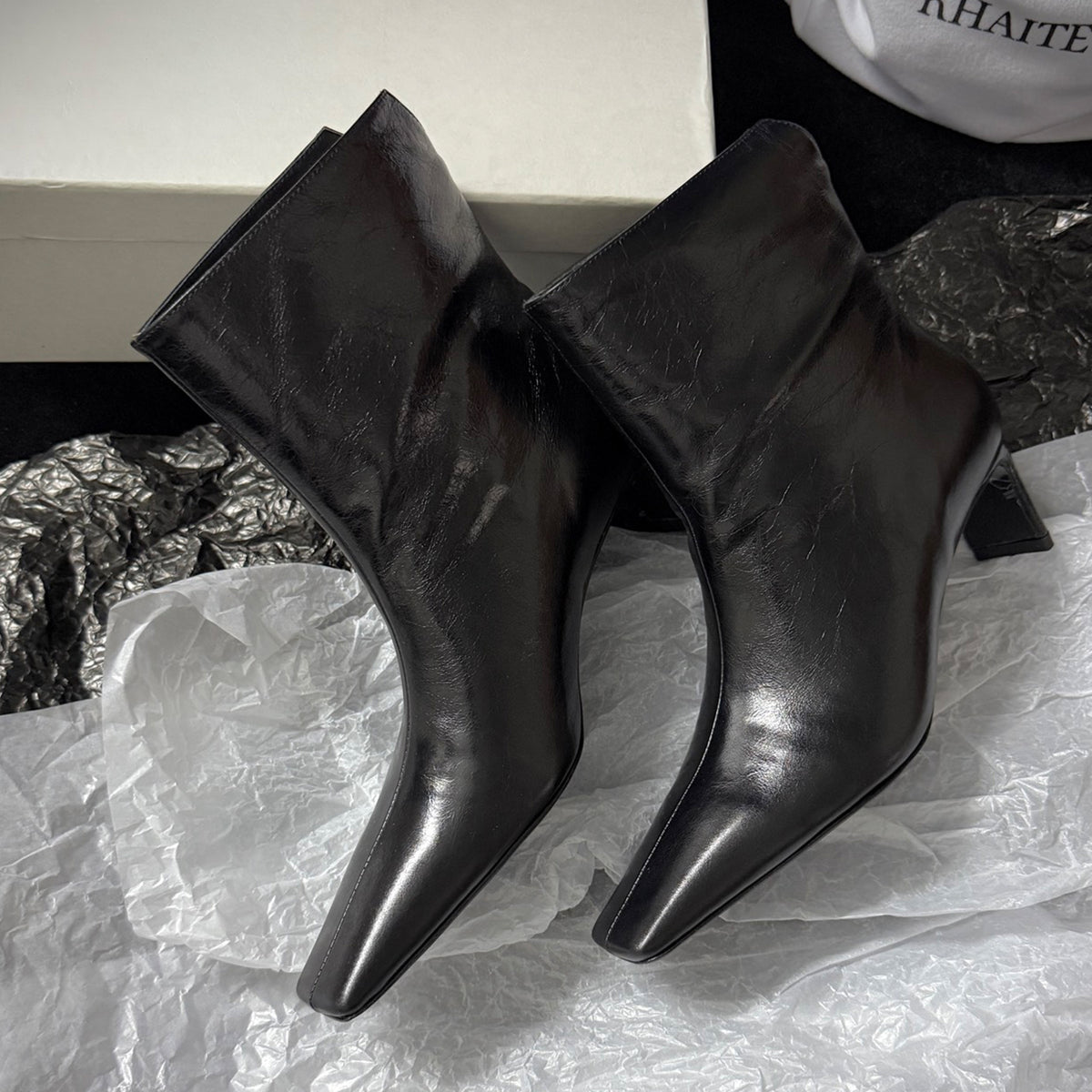 Khaite Ona Ankle Boot  Women's Fashionable Autumn/winter Mid-calf Boots Stylish Fashionable And Sexy Snake-print Short Shoes #2171