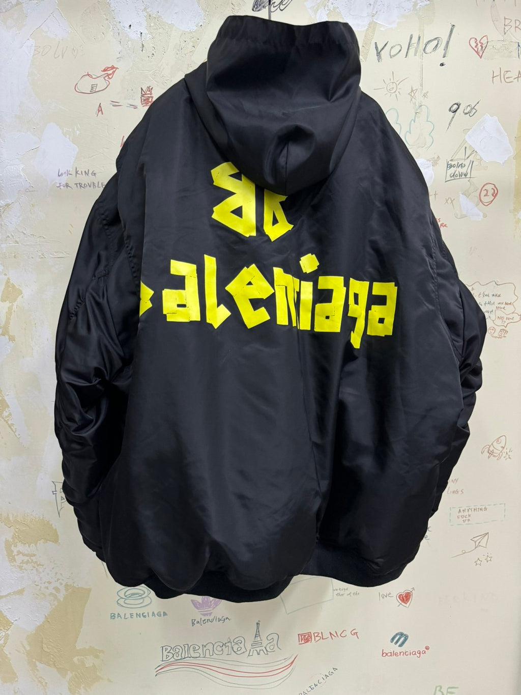 Balenciaga Men's Spring and Autumn Letter Logo Printed Zipper Hooded Long Sleeve Jacket #74698