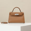 Hermes Women's Fashion Classic Leather Silver Buckle Grain Kelly Bag Handbag Tote Bag Bags KL190240 #78391