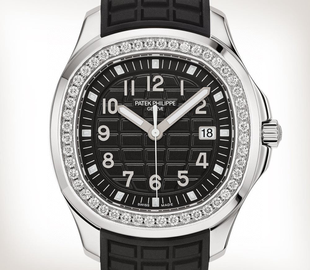 Patek Philippe Aquanaut Women's Quartz Movement Date Black Dial Stainless Steel Case Watch #97992