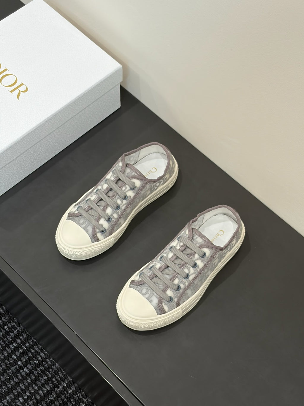 DIOR Walk n Dior Platform Sneaker Sky Blue Dior Oblique Embroidered Mesh #386883